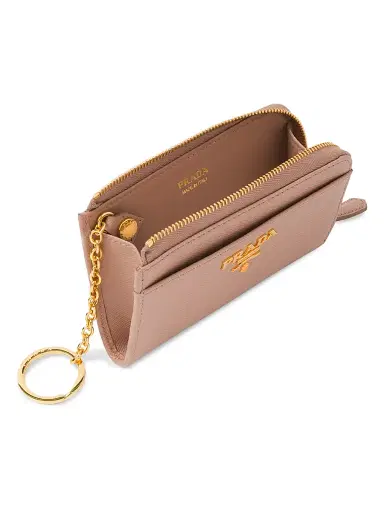 Prada Women's Saffiano Leather Card Case Keychain | Thumbnail 2 Prada Women's Saffiano Leather Card Case Keychain | Thumbnail 2