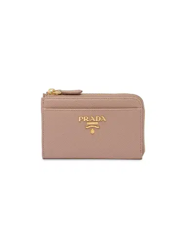 Prada Women's Saffiano Leather Card Case Keychain | Thumbnail 1 Prada Women's Saffiano Leather Card Case Keychain | Thumbnail 1
