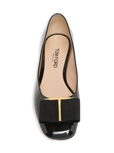 TOM FORD Women's Logo & Ribbon-Accented Patent Leather & Ballerina Flats - Black | Thumbnail 4 TOM FORD Women's Logo & Ribbon-Accented Patent Leather & Ballerina Flats - Black | Thumbnail 4