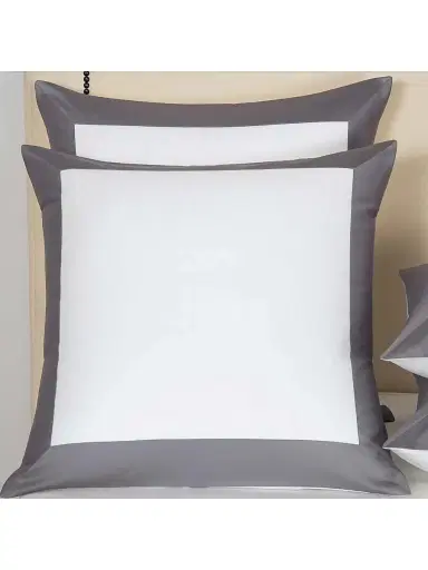 Frette Bold Border Stripe Sham - Milk Slate King | Thumbnail 2 Frette Bold Border Stripe Sham - Milk Slate King | Thumbnail 2