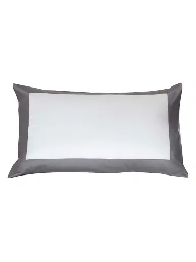 Frette Bold Border Stripe Sham - Milk Slate King | Thumbnail 1 Frette Bold Border Stripe Sham - Milk Slate King | Thumbnail 1