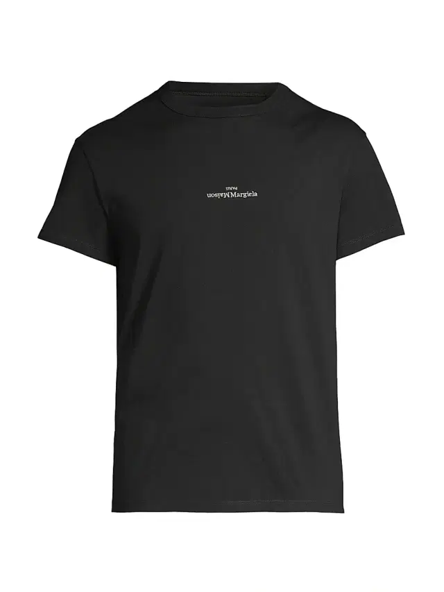 Men's Reversed Logo Crewneck T-Shirt - Black White