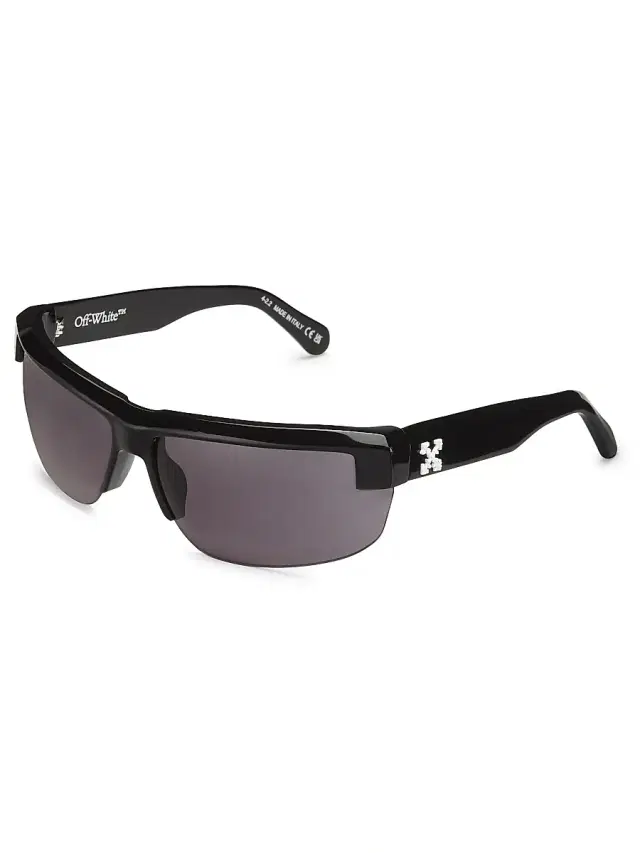Off-White Men's Toledo 75MM Rectangular Sunglasses - Black Dark Grey