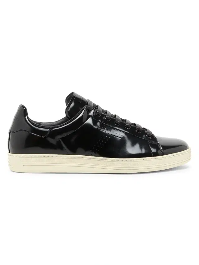 Tom Ford Men's Patent Leather Low-Top Sneakers - Black Cream
