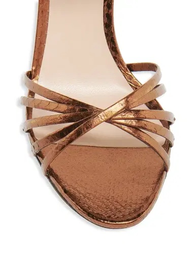 TOM FORD Women's 85MM Laminated Ayers Snakeskin & Leather Ankle-Wrap Sandals - Dark Bronze | Thumbnail 5 TOM FORD Women's 85MM Laminated Ayers Snakeskin & Leather Ankle-Wrap Sandals - Dark Bronze | Thumbnail 5