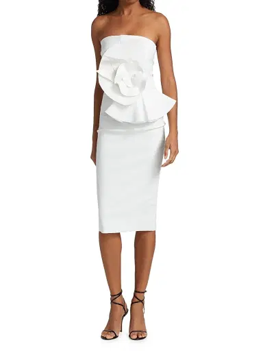 Chiara Boni La Petite Robe Women's Hebe Strapless Ruffle Sheath Dress | Thumbnail 3 Chiara Boni La Petite Robe Women's Hebe Strapless Ruffle Sheath Dress | Thumbnail 3