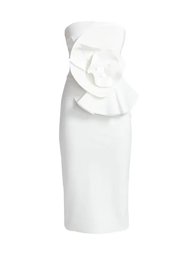 Chiara Boni La Petite Robe Women's Hebe Strapless Ruffle Sheath Dress - White