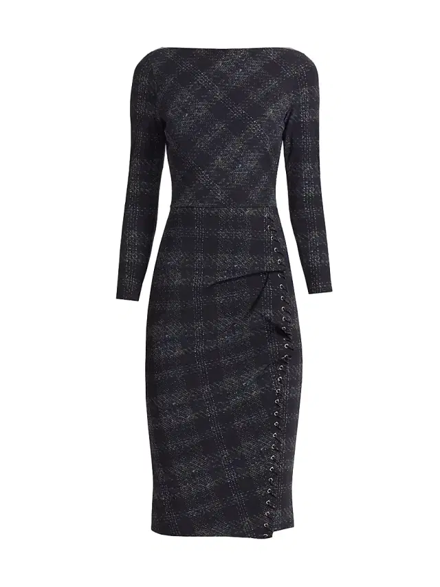 Chiara Boni La Petite Robe Women's Adlia Plaid Body-Con Midi-Dress - Winter Boucle