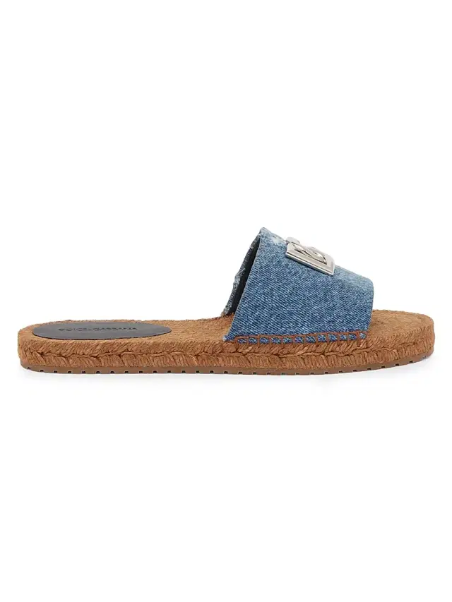 Dolce & Gabbana Women's Denim DG Espadrille Slides - Denim  Sandals