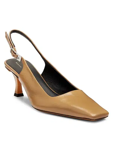 Proenza Schouler Women's Trap 65MM Slingback Pumps - Dark Beige | Thumbnail 2 Proenza Schouler Women's Trap 65MM Slingback Pumps - Dark Beige | Thumbnail 2