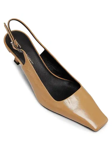 Proenza Schouler Women's Trap 65MM Slingback Pumps - Dark Beige | Thumbnail 4 Proenza Schouler Women's Trap 65MM Slingback Pumps - Dark Beige | Thumbnail 4