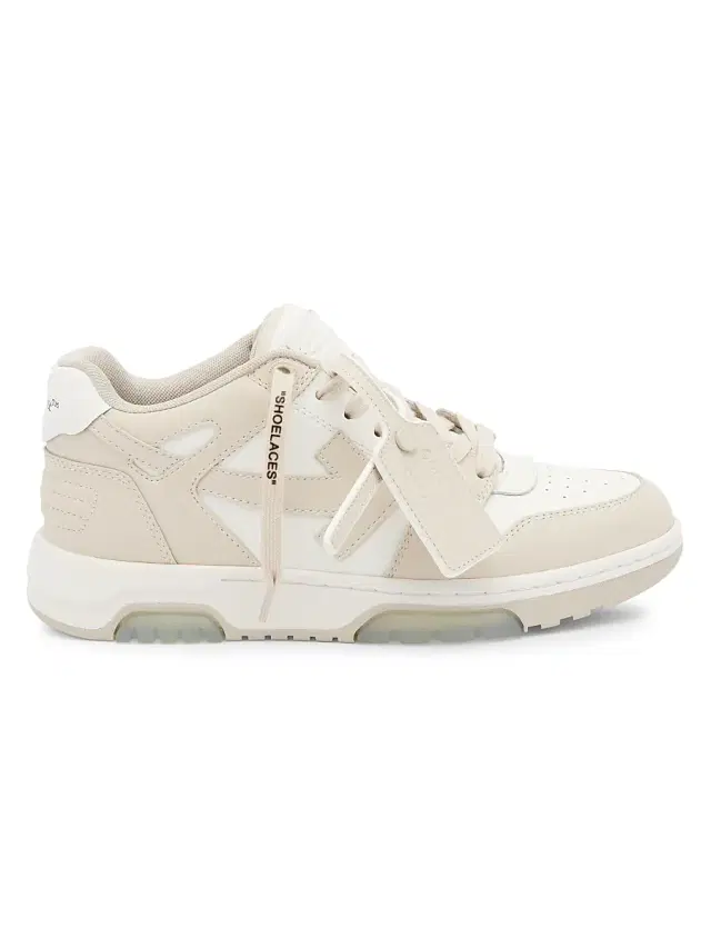 Women's Out Of Office Leather Sneakers - White Beige