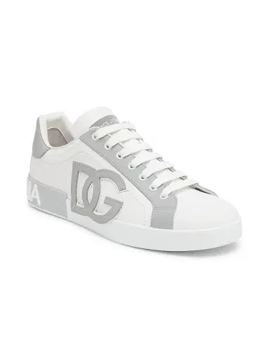 Dolce & Gabbana Men's Portofino Lace-Up Sneakers - White Grey | Thumbnail 2 Dolce & Gabbana Men's Portofino Lace-Up Sneakers - White Grey | Thumbnail 2