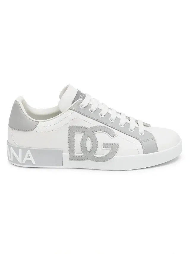 Men's Portofino Lace-Up Sneakers - White Grey