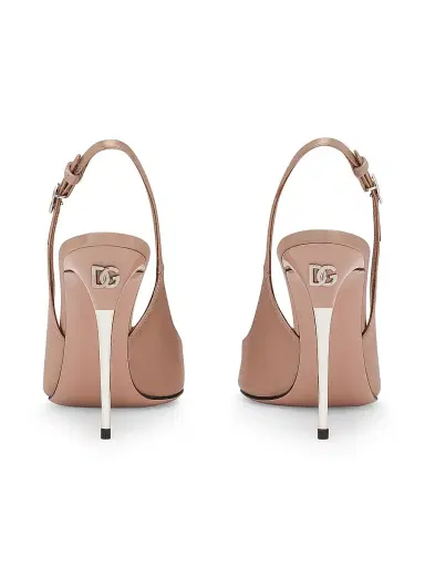 Dolce & Gabbana Women's 110MM Satin Slingback Pumps - Beige - Size 12 | Thumbnail 3
