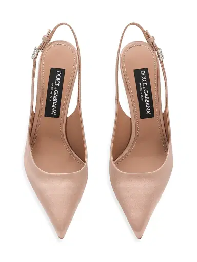 Dolce & Gabbana Women's 110MM Satin Slingback Pumps - Beige - Size 12 | Thumbnail 4