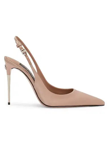 Dolce & Gabbana Women's 110MM Satin Slingback Pumps - Beige - Size 12 | Thumbnail 1