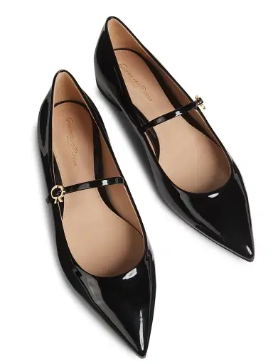 Gianvito Rossi Women's Ribbon Patent Leather Ballet Flats - Praline | Thumbnail 4 Gianvito Rossi Women's Ribbon Patent Leather Ballet Flats - Praline | Thumbnail 4