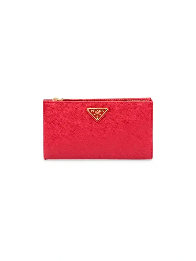 Prada Women's  Saffiano Leather Wallet - Red