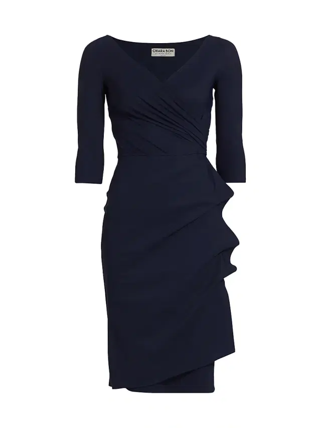 Chiara Boni La Petite Robe Women's Florien Ruched Sheath Dress - Blue Notte