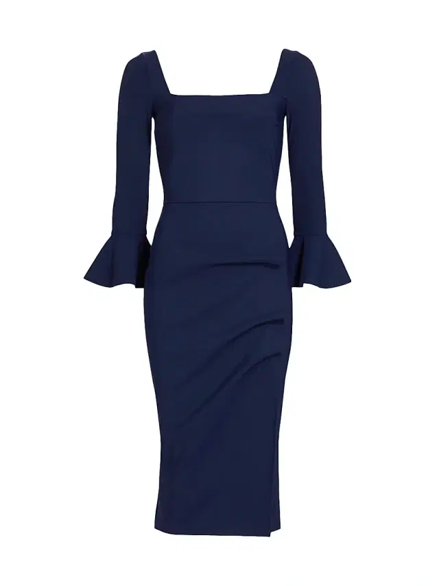 Chiara Boni La Petite Robe Women's Astra Gathered Jersey Midi-Dress - Blue Notte