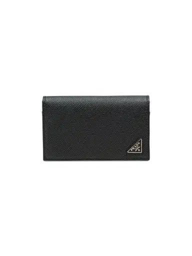Prada Men's Saffiano Leather Card Holder - Black | Thumbnail 1 Prada Men's Saffiano Leather Card Holder - Black | Thumbnail 1