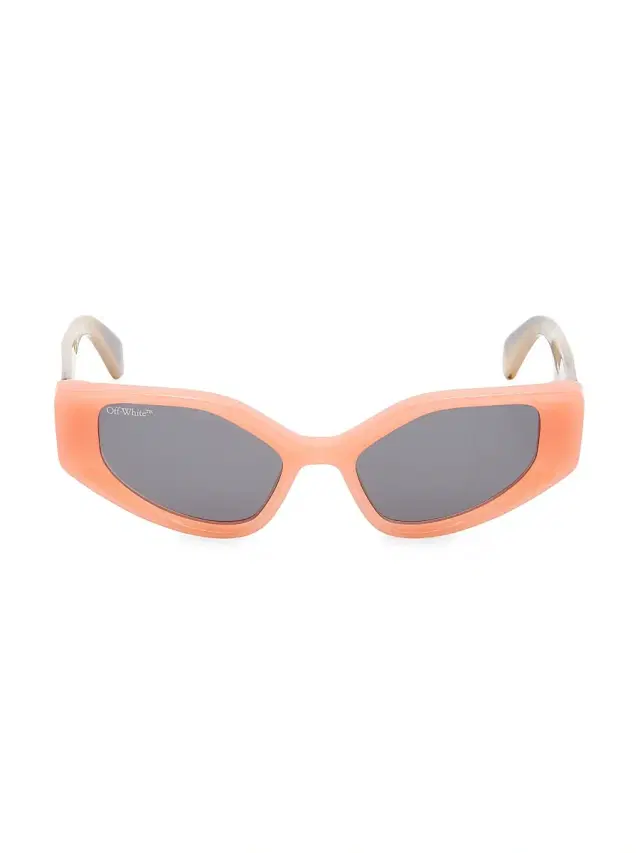 Off-White Memphis 55MM Cat-Eye Sunglasses - Orange Dark Grey