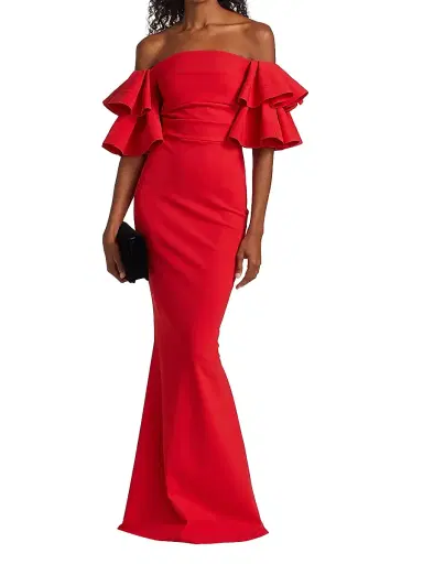 Chiara Boni La Petite Robe Women's Parvati Off-The-Shoulder Gown | Thumbnail 2
