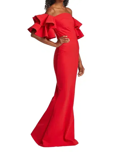 Chiara Boni La Petite Robe Women's Parvati Off-The-Shoulder Gown | Thumbnail 3