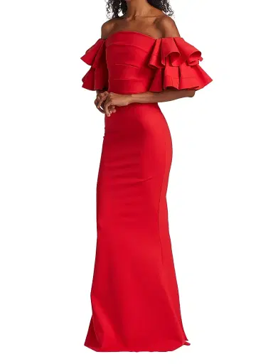 Chiara Boni La Petite Robe Women's Parvati Off-The-Shoulder Gown | Thumbnail 4