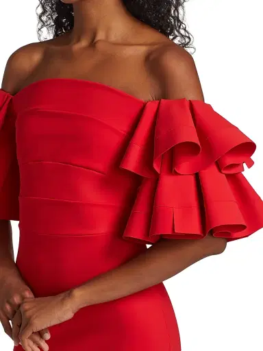Chiara Boni La Petite Robe Women's Parvati Off-The-Shoulder Gown | Thumbnail 6