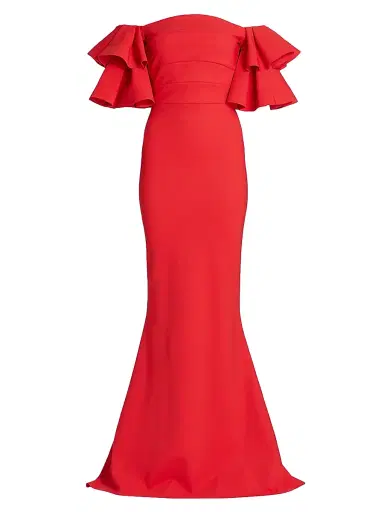 Chiara Boni La Petite Robe Women's Parvati Off-The-Shoulder Gown | Thumbnail 1