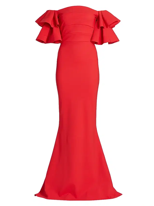 Chiara Boni La Petite Robe Women's Parvati Off-The-Shoulder Gown - Passion
