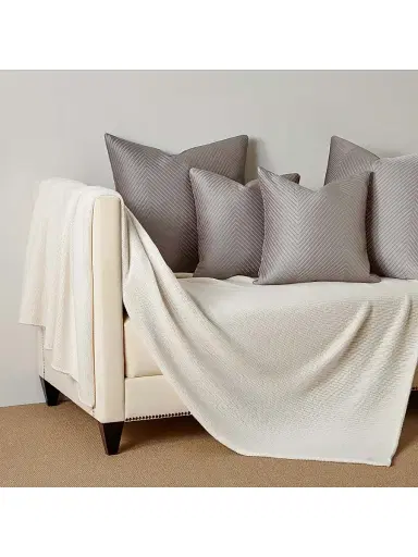 Frette Lux Herringbone King Coverlet - Slate Grey King | Thumbnail 2 Frette Lux Herringbone King Coverlet - Slate Grey King | Thumbnail 2
