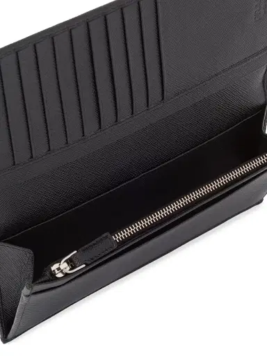 Prada Men's Saffiano Leather Wallet - Black | Thumbnail 4