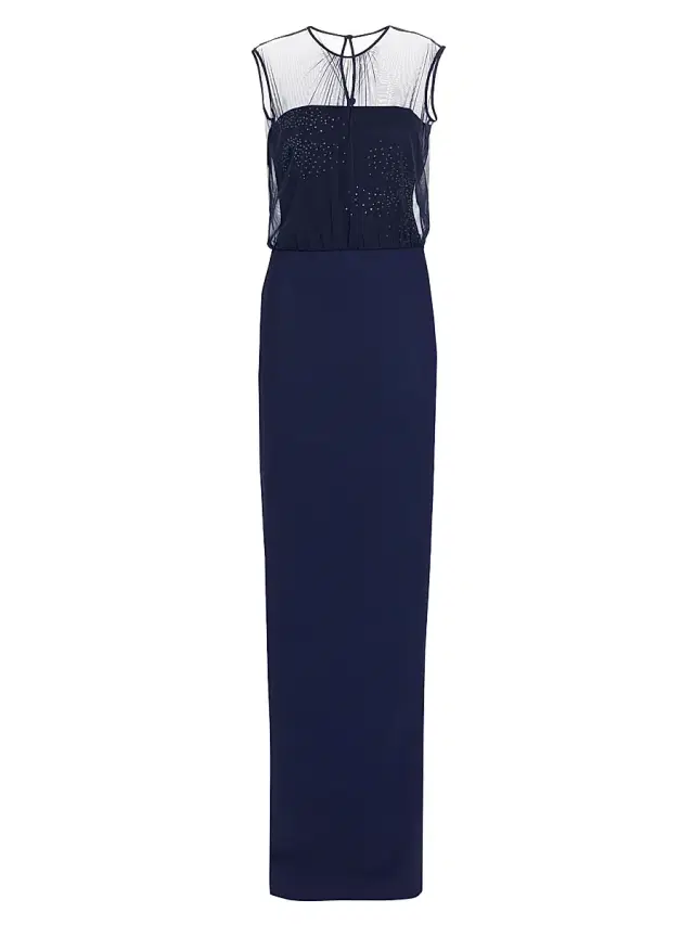 Chiara Boni La Petite Robe Women's Gracie Illusion Gown - Blue Notte