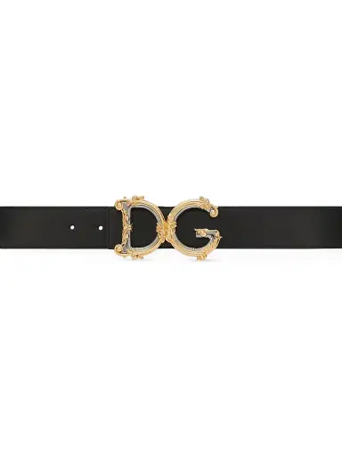 Dolce & Gabbana Women's 50MM DG Baroque Leather Belt - Nero - Size Large | Thumbnail 3 Dolce & Gabbana Women's 50MM DG Baroque Leather Belt - Nero - Size Large | Thumbnail 3