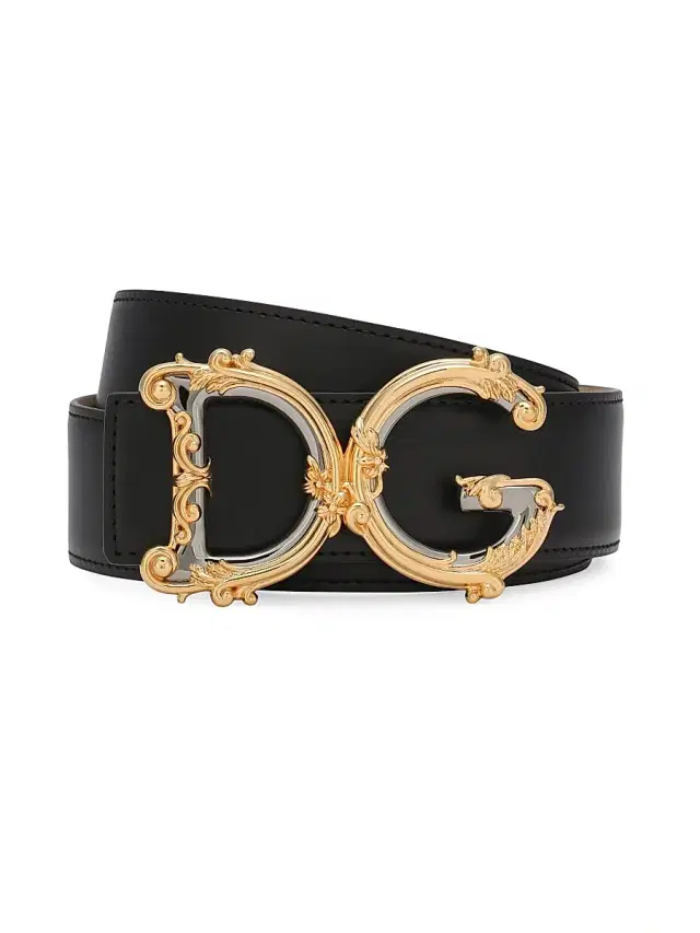 Women's 50MM DG Baroque Leather Belt - Nero