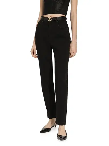 Dolce & Gabbana Women's DG Logo Buckle Leather Belt - Nero - Size Medium | Thumbnail 2 Dolce & Gabbana Women's DG Logo Buckle Leather Belt - Nero - Size Medium | Thumbnail 2