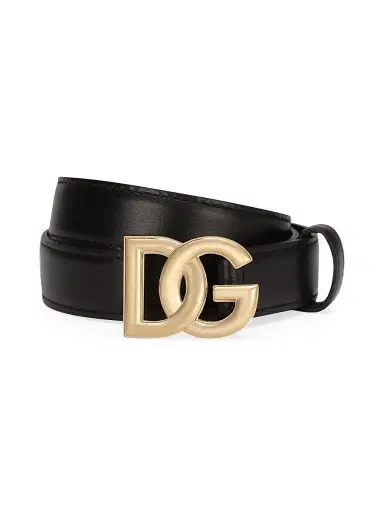 Dolce & Gabbana Women's DG Logo Buckle Leather Belt - Nero - Size Medium | Thumbnail 1 Dolce & Gabbana Women's DG Logo Buckle Leather Belt - Nero - Size Medium | Thumbnail 1