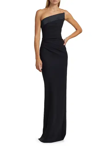 Chiara Boni La Petite Robe Women's Tawia Asymmetric Strapless Gown | Thumbnail 2