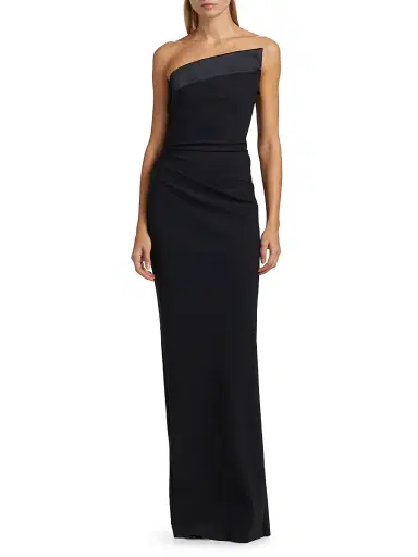 Chiara Boni La Petite Robe Women's Tawia Asymmetric Strapless Gown | Thumbnail 3