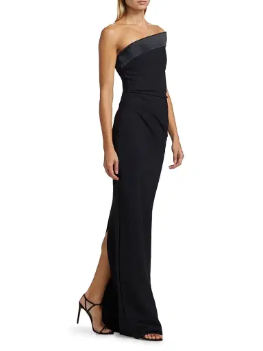 Chiara Boni La Petite Robe Women's Tawia Asymmetric Strapless Gown | Thumbnail 4