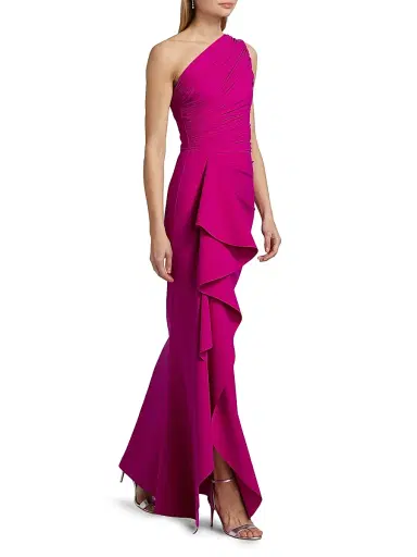 Chiara Boni La Petite Robe Women's Aziza Ruched One-Shoulder Gown | Thumbnail 2