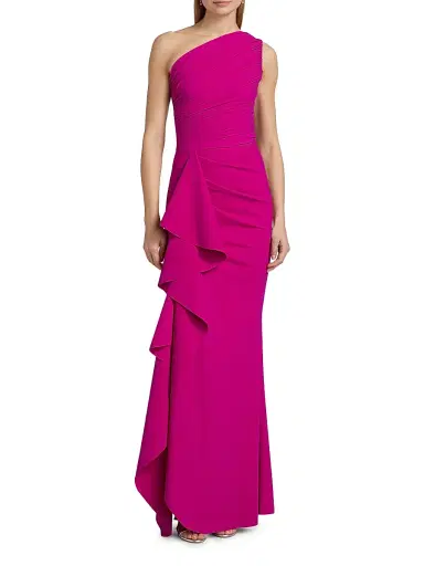 Chiara Boni La Petite Robe Women's Aziza Ruched One-Shoulder Gown | Thumbnail 3
