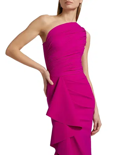 Chiara Boni La Petite Robe Women's Aziza Ruched One-Shoulder Gown | Thumbnail 6