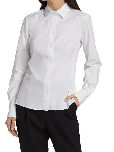 Dolce & Gabbana Women's Stretch-Poplin Button-Down Shirt - Optical White - Size 14 | Thumbnail 2 Dolce & Gabbana Women's Stretch-Poplin Button-Down Shirt - Optical White - Size 14 | Thumbnail 2