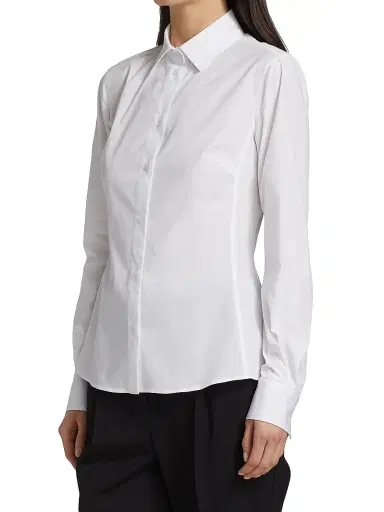 Dolce & Gabbana Women's Stretch-Poplin Button-Down Shirt - Optical White - Size 14 | Thumbnail 3 Dolce & Gabbana Women's Stretch-Poplin Button-Down Shirt - Optical White - Size 14 | Thumbnail 3
