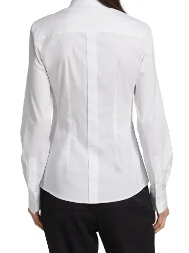 Dolce & Gabbana Women's Stretch-Poplin Button-Down Shirt - Optical White - Size 14 | Thumbnail 4 Dolce & Gabbana Women's Stretch-Poplin Button-Down Shirt - Optical White - Size 14 | Thumbnail 4