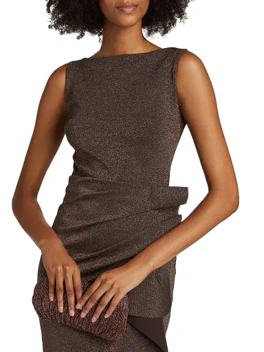 Chiara Boni La Petite Robe Women's Tradrum Metallic Jersey Midi-Dress | Thumbnail 6
